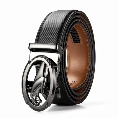Amazon Cross-border Men's Leather Belt Genuine Leather Automatic Buckle Youth Business Factory Wholesale Belt - 8