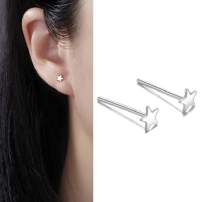 S999 Sterlingsilber Ohrstecker, elegant klein - 8