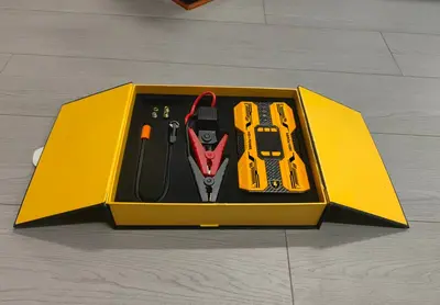 12V taşınabilir araç acil çalıştırma güç kaynağı, takviye kablosu, hava pompası ve aydınla - 11
