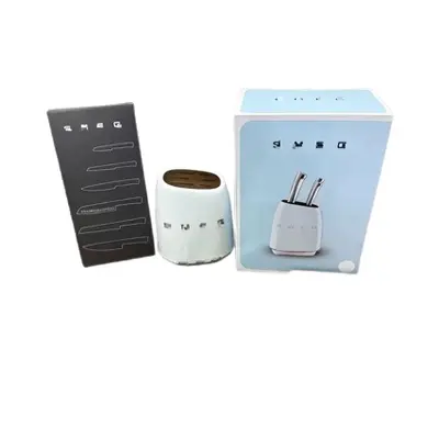 SMEG 7-teilige Messergarnitur aus Edelstahl 304 mit Messerblock