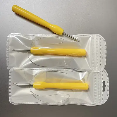 Paslanmaz Çelik Uçlu İşleme İğnesi, Plastik Saplı, İplik Geçirici Özellikli, El İşi