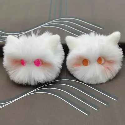 Hot selling in stock cat plush toy keychain long-haired multicolor optional bag keychain clothing accessory.