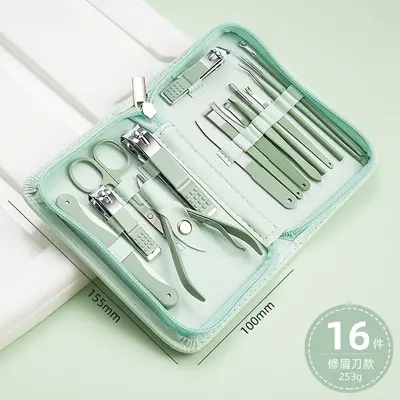 Edelstahl-Pediküre-Werkzeugsatz mit Nagelscheren und Pinzetten - 10