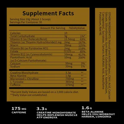 外贸热销品Creatine before exercise锻炼前含肌酸运动补充剂批发 - 4