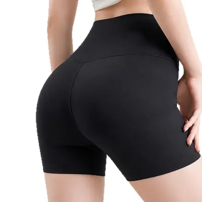 Damen Yoga-Sicherheitsshorts 3/4 hoch tailliert blickdicht - 6