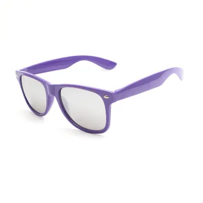 Solid Color Rivet Sunglasses with Logo - 13