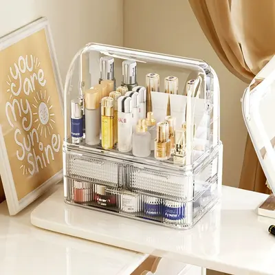 Acryl-Make-up-Aufbewahrungsbox mit Schubladen, staubdicht - 10