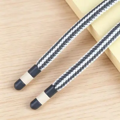 7mm Nylon Flat Drawstring Cord Set, Alloy Tips, 3 Pieces - 10