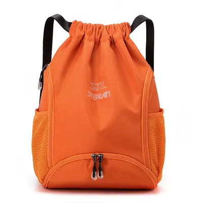 Waterproof Sports Bag with Separate Shoe Compartment and Drawstring Backpack - 7