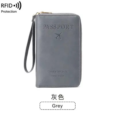 RFID pasaport çantası, fermuar kapaklı - 12