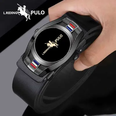 Douyin Viral Paolo Classic High-End No-Tooth Automatic Buckle Leather Belt for Men - Fashionable Versatile Business Leather Belt - 10