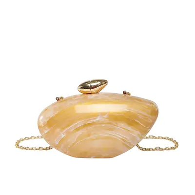 Französische Eierbox-Clutch aus Acryl, glänzend - 6