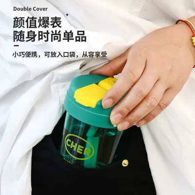 Kunststoffbecher für den Sommer im Großhandel, stilvolle tragbare Wasserflaschen für Herren und Damen, transparente Mini-Kunststoffbecher mit Strohhalmen für Kinder. - 4