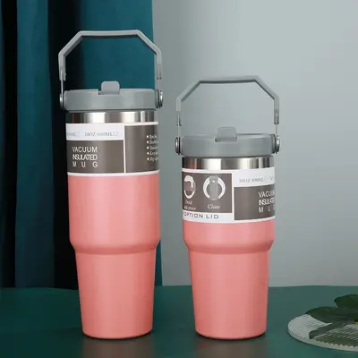 304 Paslanmaz Çelik Çift Katmanlı Termos Bardak 30 oz Pipetli Buzlu Bardak - 11