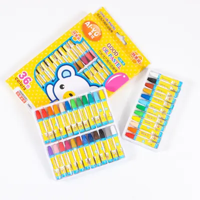 12 Color Oil Pastel Set Children's Painting Drawing Crayon Paint Kindergarten Graffiti Brush Student Art Supplies Wholesale
