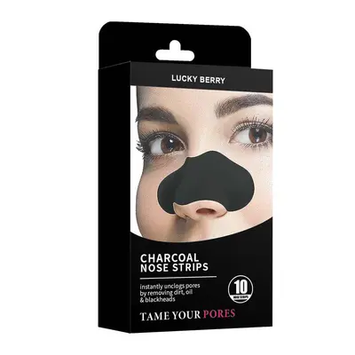 Luckyberry Bamboo Charcoal Blackhead Removal Nose Strips, Peel-Off - 6