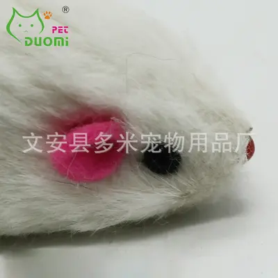 2 Inch Rabbit Fur Mouse Cat Toy, Real Fur, Self-Play - 5