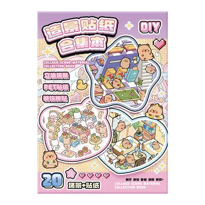 Cute 3D cartoon sticker collection miniature scene decorative toy