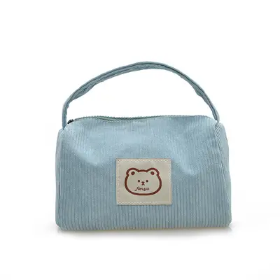 Einfarbige Kosmetiktasche als Handtasche, minimalistischer koreanischer Stil - 10