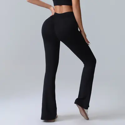 Pfirsich-Po-Lift High-Waist-Yoga-Hose für Damen, weites Bein, schnelltrocknend - 8
