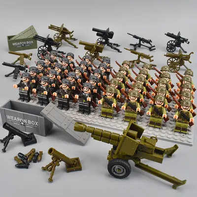 Askeri Serisi Yapı Blok Minifigür Seti, Asker ve Polis Figürleri - 13