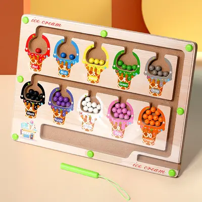 Children Magnetic Digital Bead Maze Toy, Stylus Early Education