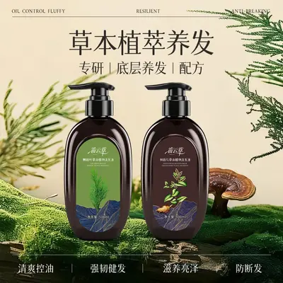 侧柏叶洗发水无硅油蓬松控油草本代熬植物何首乌洗发水养发批发