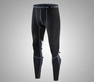 Men's Running Sports Pants, High Elastic Breathable Quick-Dry Training Tights - 10