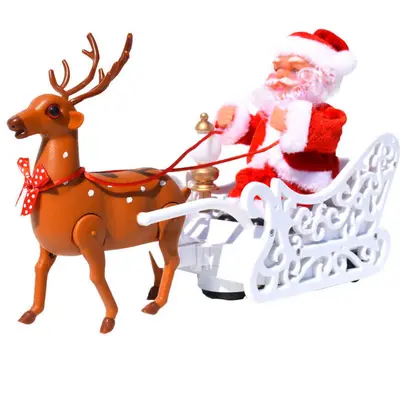 Elektrikli Noel Tırmanan Boncuklar Noel Baba Evi Çocuk Oyuncağı Süsleme - 13