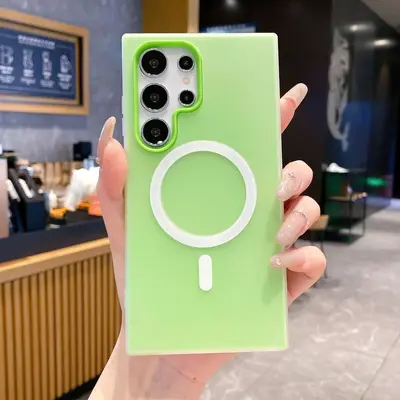 Samsung S26 Compatible Jelly Magnetic Phone Case, Solid Color, Drop-Proof - 11