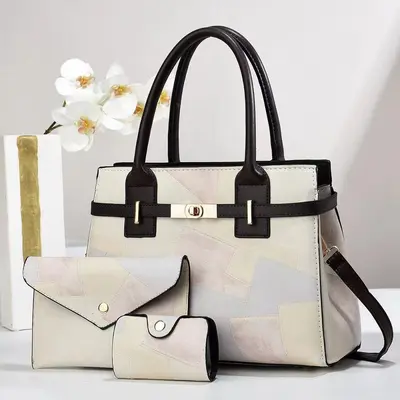 Three-Piece Women's Bag Set: Handbag, Shoulder and Crossbody Bag - 5