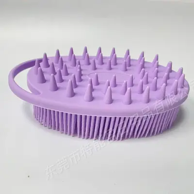 Round Silicone Bath Brush - Double-Sided Dual-Purpose Cleaning and Massage Brush, Soft Silicone Hair and Body Wash Brush, Gentle on Skin - 11