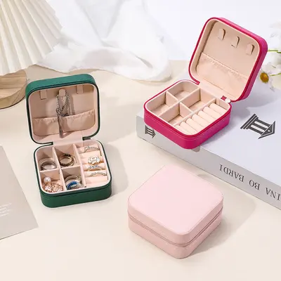 Travel storage jewelry box for girls, portable storage earring jewelry box, compact European jewelry box, ring box