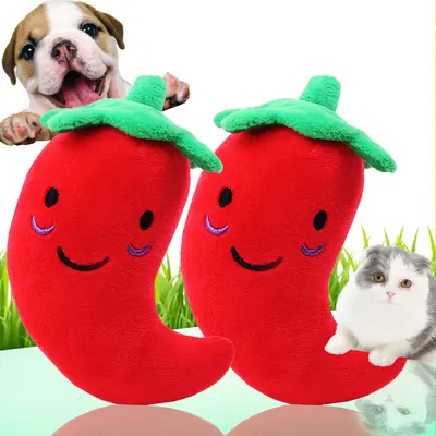 Biber şekilli peluş sesli kedi ve köpek oyuncağı, dayanıklı - 1