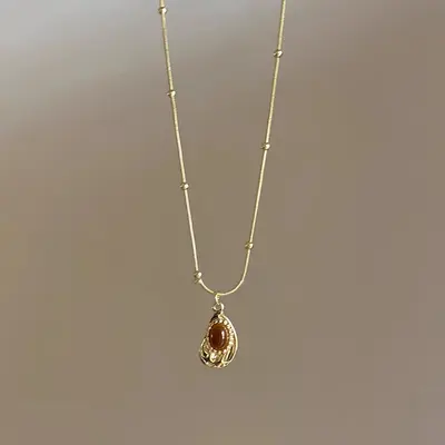 Women's Evil Eye Stone Beaded Necklace, Layered - 8