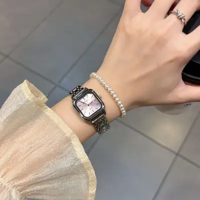 Quadratische Damen-Quarzuhr im Vintage-Stil - 7