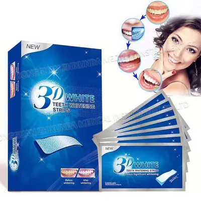3DWHITE Teeth Whitening Strips 14 Pairs 28 Pieces, Removes Yellowing and Stains - 3