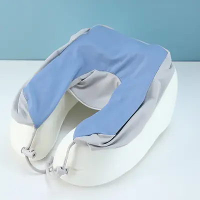 夏季凉感u型枕记忆棉颈枕飞机旅行便携冰丝脖子u型护颈枕会销礼品