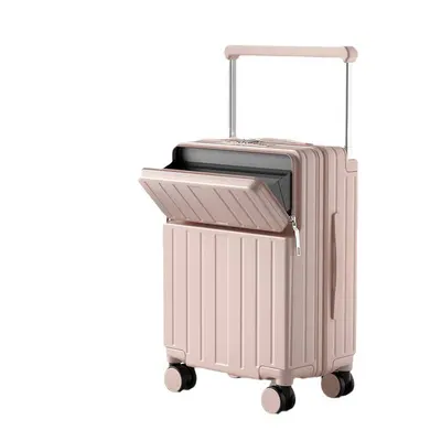 Factory Wide Pull Rod Luggage Women's Multifunctional Front-Opening 2024 New Style 20 Inch Carry-On Suitcase Password Travel Luggage
