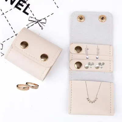 PU Deri Çok Fonksiyonlu Yaratıcı Moda Takı Çantası Taşınabilir Seyahat Mücevher Yüzük Küpe Halka Saklama Mini Çanta - 9