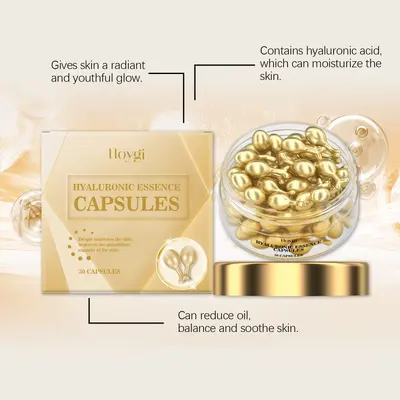 HOYGI hiyaluronik asit serum kapsülü nazik nemlendirme ile cildin durumunu korur, pürüzsüz ve ince dokulu cilt serumu