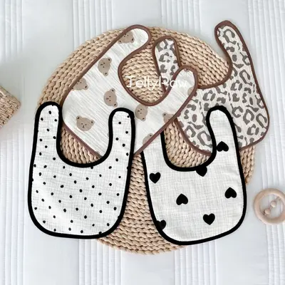 U-Shaped Baby Bib, 6-Layer Pure Cotton Gauze Drool Towel