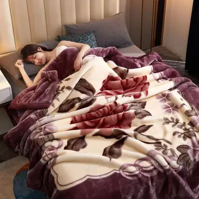 Double-Layer Thickened Raschel Blanket, Winter Warm Flannel Throw, Anti-Static - 8