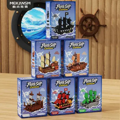 Caribbean Legend Pearl Pirate Ship Building Block Set, Educational Toy - 5