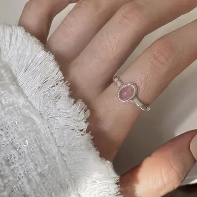Moonstone silver ring, irregular design - 12