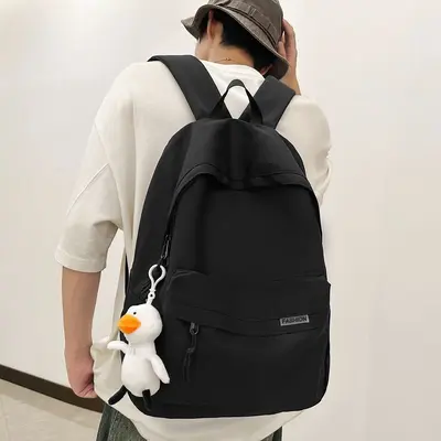 Men's Backpack Simple Large Capacity Travel Backpack Women's Casual Japanese Style Middle School High School College Student School Bag - 3
