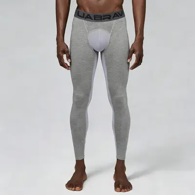 Men's Quick-Dry Color-Block Compression Sports Tights - 7