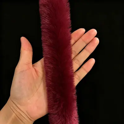 Faux Rabbit Fur White Trim Strip for Winter Clothing and Hat Decoration - 9