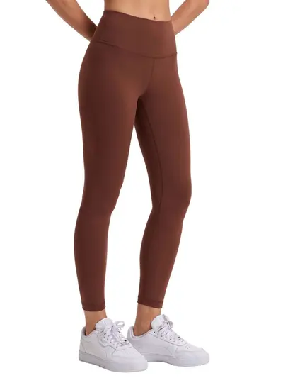 Kadın Yüksek Bel Kaldırıcı 9/10 Yoga Taytı, Fırçalanmış Kumaş