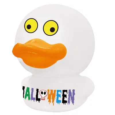 Vinyl Yellow Duck Water Toy, Squeezable with Sound, DIY - 11